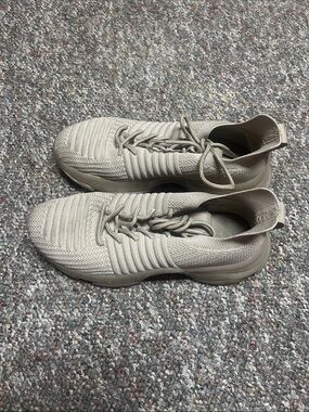 Men's Knit Slip-On Sneakers in Light Beige